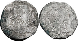 Messina. Filippo IV di Spagna (1621-1665). 4 tarì 1655 sigle DG V, Gregorio Vigevi maestro di zecca. Sp. -; cf. 34; MIR (Sicilia) -; cf. 355/31. AG. 1...