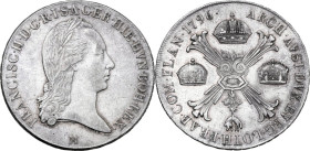 Milano. Francesco II d'Asburgo-Lorena (1792-1796). Scudo delle corone o crocione 1796. CNI 18; Crippa 7/E; MIR (Milano) 472/5. AG. 29.44 g. 40 mm. Leg...