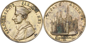 Milano. San Carlo Borromeo (1538-1584). Medaglia celebrativa, sec. XIX. AE. 16.84 g. 33 mm. Opus: Cantani. Ossidazioni. Bel BB.