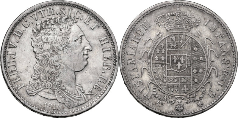 Napoli. Ferdinando IV di Borbone (1759-1816). 120 grana o piastra 1815. P/R 2; M...