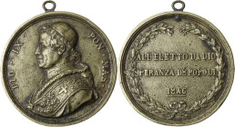 Pio IX (1846-1878), Giovanni Mastai Ferretti. Medaglia 1846. D/ PIO IX PON MAS. Busto a sinistra con berrettino, mozzetta e stola; Picioli F. in corsi...