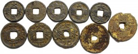 China
Südliche Sung-Dynastie. Li Zong, 1225-1264
Sammlung von 10 versch. Eisenmünzen. 5 X Cash, 2 Cash, 2 X 3 Cash, 2 X 5 Cash.
schön bis sehr schö...