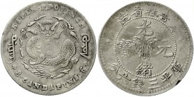 China
Qing-Dynastie. De Zong, 1875-1908
1/2 Dollar (1/2 Yuan) o.J. (1898), Provinz Kirin.
schön/sehr schön, kl. Randfehler