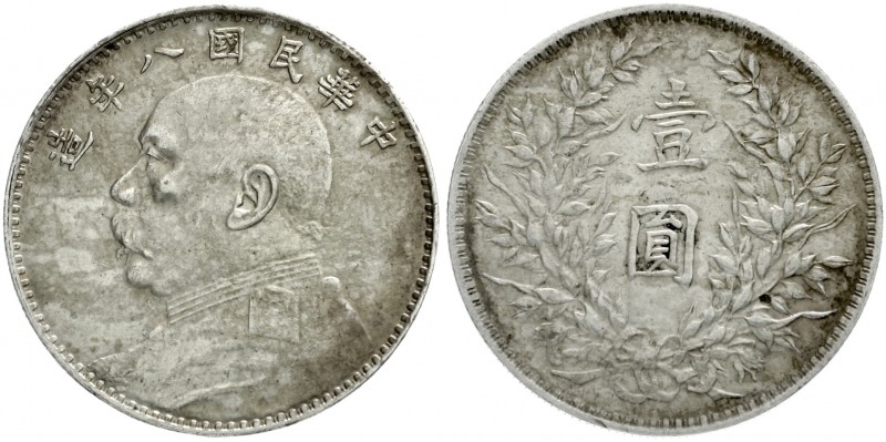 China
Republik, 1912-1949
Dollar (Yuan) Jahr 8 = 1919 Präsident Yuan Shih-kai....
