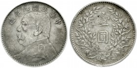 China
Republik, 1912-1949
Dollar (Yuan) Jahr 9 = 1920, Präsident Yuan Shih-kai.
sehr schön, kl. Kratzer und Randfehler