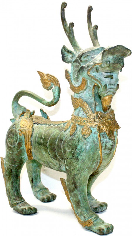 China
Varia
Bronzeguss-Tempelwächterfigur nach Art eines Mischwesens mit Eleme...