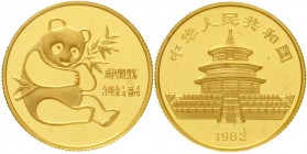 China
Volksrepublik, seit 1949
1/4 Unze Panda GOLD 1982 (ohne Wertangabe). Bambusbär (Großer Panda). Verschweißt.
Stempelglanz