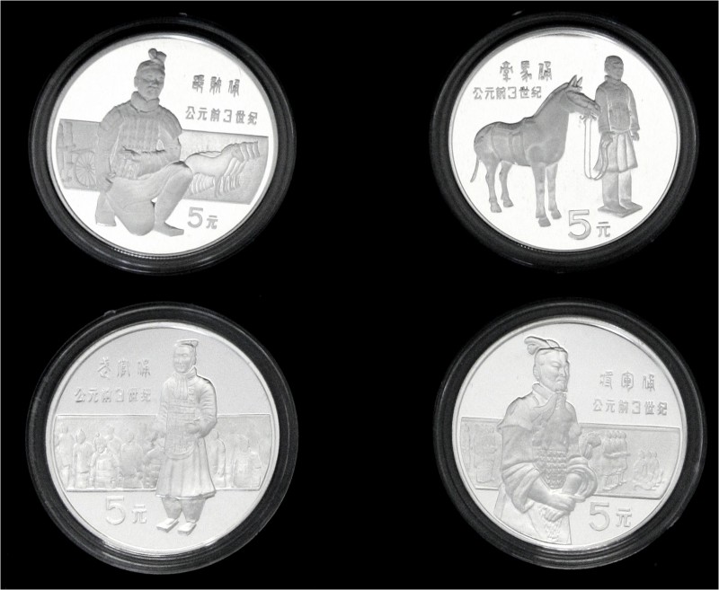 China
Volksrepublik, seit 1949
4 X 5 Yuan Silber 1984. Große Persönlichkeiten ...