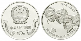 China
Volksrepublik, seit 1949
10 Yuan Silber 1985 Jahr der Frau. In Kapsel.
Polierte Platte, etwas berührt
