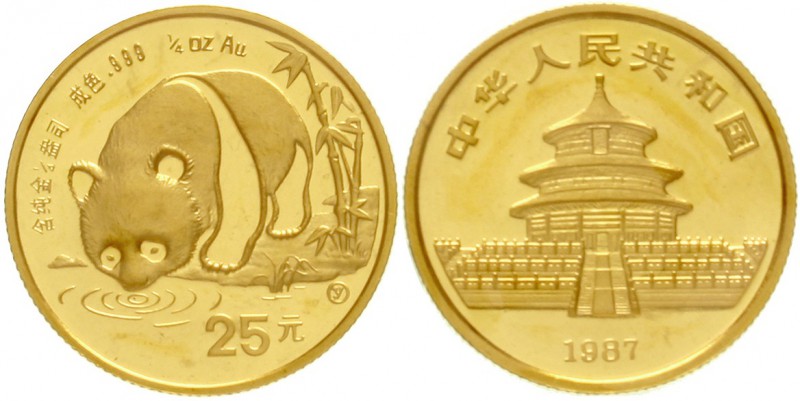 China
Volksrepublik, seit 1949
25 Yuan 1/4 Unze GOLD 1987 Y (Shenyang) Panda a...