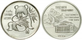 China
Volksrepublik, seit 1949
1 Unze Silber Freundschaftspanda 1992 zur Internationalen Münzenausstellung in München. Geringe Auflage. In Kapsel.
...