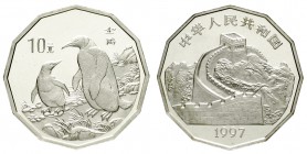 China
Volksrepublik, seit 1949
10 Yuan Silber (zwölfeckig) 1997. Bildkunst der Moderne. 3. Ausgabe. Zwei Königspinguine. In Kapsel mit Zertifikat.
...