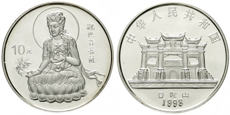 China
Volksrepublik, seit 1949
10 Yuan Silber 1998. Guanyin 6. Ausgabe. Guanyi...