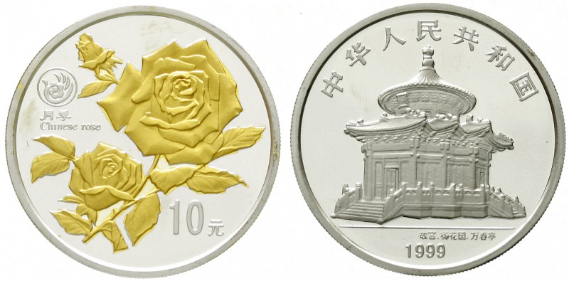 China
Volksrepublik, seit 1949
10 Yuan Silber (1 Unze) 1999. Internationale Ga...