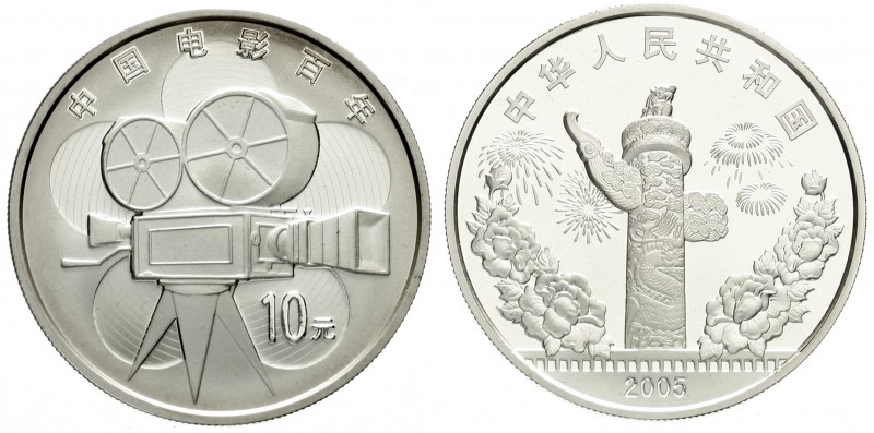 China
Volksrepublik, seit 1949
10 Yuan Silber (1 Unze) 2005. 100 Jahre Kinemat...