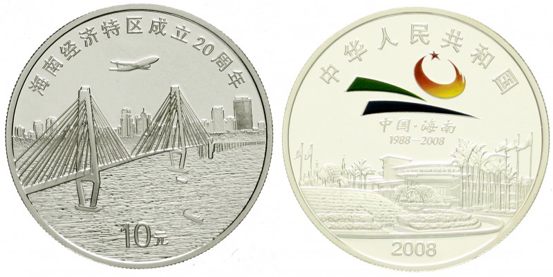 China
Volksrepublik, seit 1949
10 Yuan Silber (1 Unze) 2008. 20 Jahre Sonderwi...