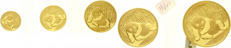 China
Volksrepublik, seit 1949
Gold Panda Set (5 Münzen) 2015. Panda. 20 Yuan ...