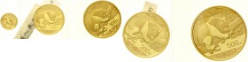 China
Volksrepublik, seit 1949
Gold Panda Set (5 Münzen) 2016. Panda. 10 Yuan 1 g. Feingold, 50 Yuan 3 g. Feingold, 100 Yuan 8 g.Feingold, 200 Yuan ...