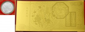 China
Volksrepublik, seit 1949
3 Yuan Silber 2016. Neujahrsfestival Jahr des Schweins. Im Blister mit Banknote in Gold 1,8 g. Feingold, mit Zertifik...