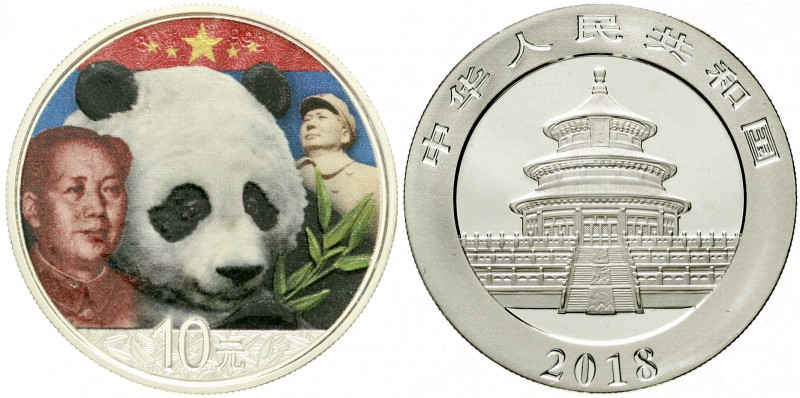 China
Volksrepublik, seit 1949
10 Yuan Silber mit Farbapplikation 2018. 125. G...