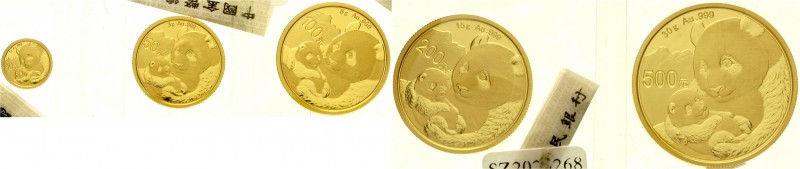 China
Volksrepublik, seit 1949
GOLD Panda Set (5 Münzen) 2019. Panda. 10 Yuan ...