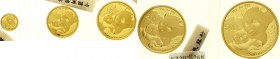 China
Volksrepublik, seit 1949
GOLD Panda Set (5 Münzen) 2019. Panda. 10 Yuan 1 g. Feingold, 50 Yuan 3 g. Feingold, 100 Yuan 8 g.Feingold, 200 Yuan ...