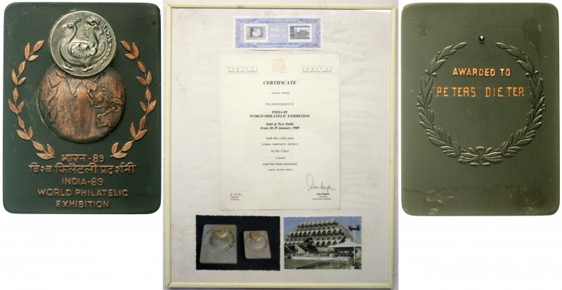 Indien
Republik, seit 1947
Bronze-Preisplakette inkl. Med. der Stufe Silber un...