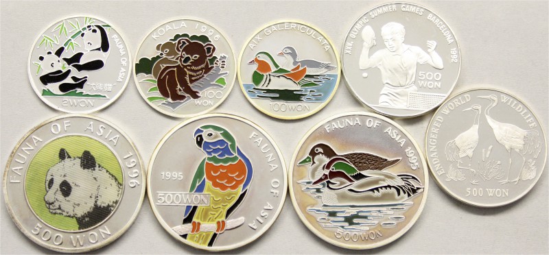 Korea Nord
Lots
8 Silbergedenkmünzen aus 1990 bis 2000. 7 X Tiermotive (davon ...