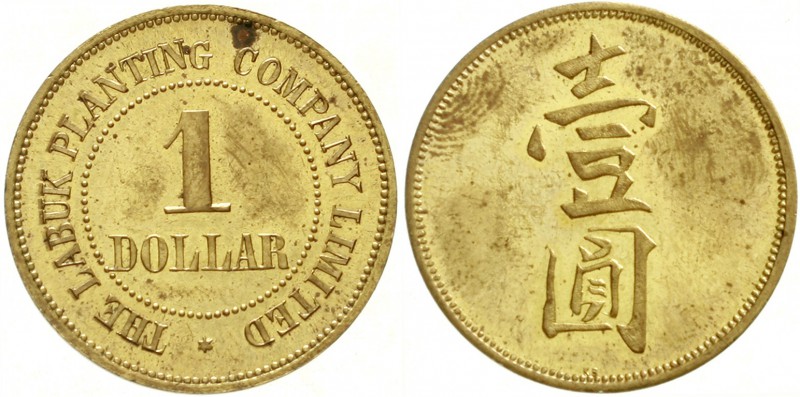 Malaysia
British Nordborneo
1 Dollar Token Messing o.J.(um 1900). The Labuk Pl...
