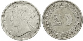 Malaysia
Straits Settlements
20 Cents 1876 H. schön, Fassungsspuren, seltenes Jahr