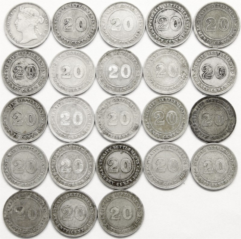 Malaysia
Straits Settlements
Sammlung von 23 verschiedenen 20 Cents aus 1878 b...