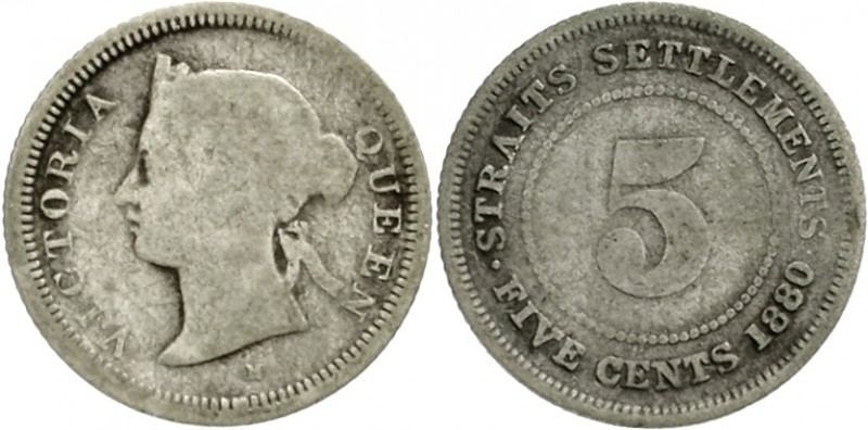 Malaysia
Straits Settlements
5 Cents 1880 H. schön, selten