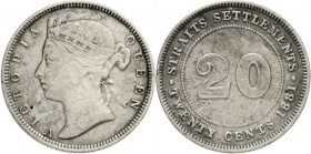 Malaysia
Straits Settlements
20 Cents 1881 im Stempel geändert aus 1871.
schön/sehr schön, seltenes Jahr