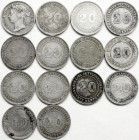 Malaysia
Straits Settlements
Sammlung von 14 verschiedenen 20 Cents aus 1884 bis 1901. schön bis sehr schön