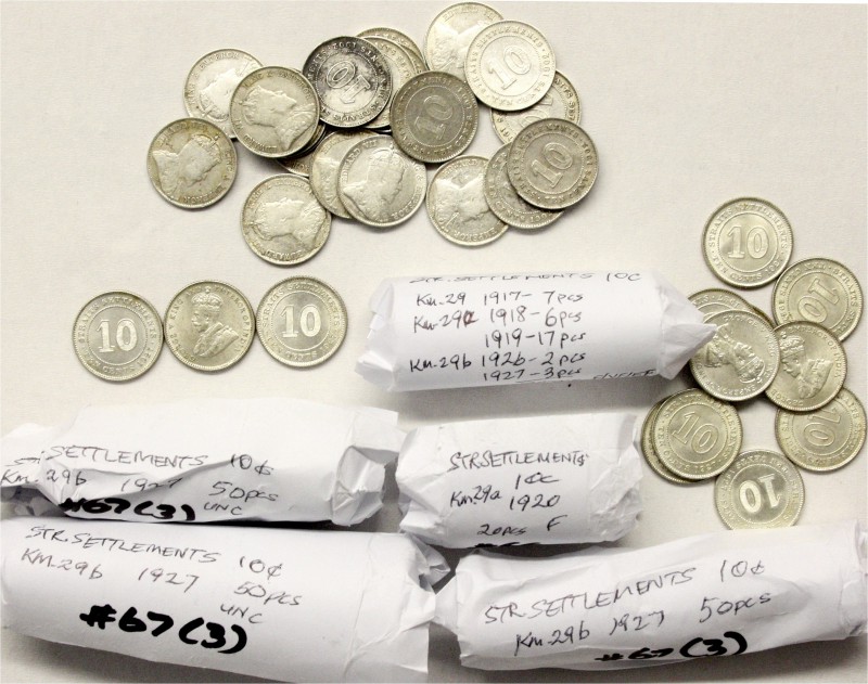 Malaysia
Straits Settlements
Großer Posten von ca. 225 X 10 Cents Silber aus 1...
