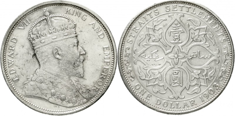 Malaysia
Straits Settlements
Dollar 1903 B Mzz. inkus.
sehr schön/vorzüglich...