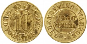 Niederländisch-Ostindien
Onderneming Wampoe Langkat Sumatra
10 Cents Token Messing o.J.(1900/1906). vorzüglich/Stempelglanz, etwas fleckig, selten
