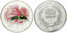 Papua-Neuguinea
Unabhängiger Staat, ab 1975
25 Kina Farbmünze 1994. Paradiesvogel. 136 g. In leicht verkratzter Kapsel.
Polierte Platte