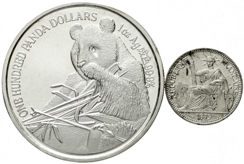 Lots Asien allgemein
2 Stück: 1 Unze Silbermedaille "100 Panda Dollars" 1989 ei...