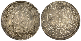 Austria - Lepoldo I d'Asburgo (1658 - 1705) Grosso da 3 kreutzer 1682 - Hall - Ag gr. 1,30

SPL

SPEDIZIONE SOLO IN ITALIA - SHIPPING ONLY IN ITAL...