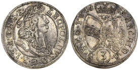 Austria - Lepoldo I d'Asburgo (1658 - 1705) Grosso da 3 kreutzer 1688 - Hall - Herinek 1432 - Ag gr. 1,32

SPL/FDC

SPEDIZIONE SOLO IN ITALIA - SH...