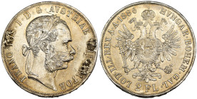 Austria - Francis Joseph I (1848-1916) - 2 Florins 1886 - Ag - KM#2233 - al D/ segni di saldature e mancanze probabilmente dovute alla precedente tras...