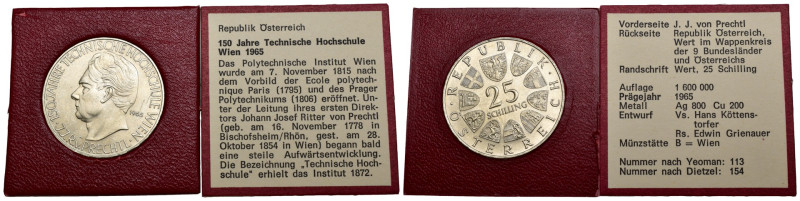 Austria - 25 Schilling 1965 - 150° anniversario della Vienna Tech High School - ...