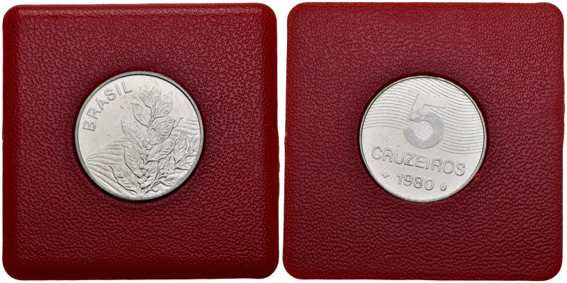 Brasile - 5 Cruzeiros 1980 FAO - Acciaio inossidabile - in confezione - KM#591
...