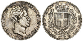 Carlo Alberto (1831-1849) - 5 Lire 1844 Genova - Ag - gr. 24,78 - Gig. 79

MB/BB

SPEDIZIONE SOLO IN ITALIA - SHIPPING ONLY IN ITALY