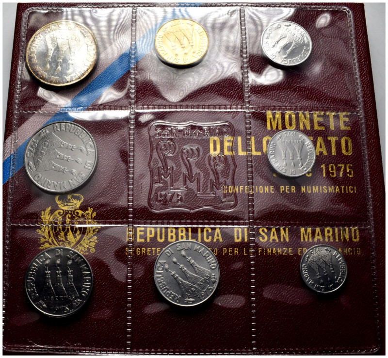 Nuova Monetazione (1972-oggi) - Divisionale 1975 di 8 valori - in folder

FDC...