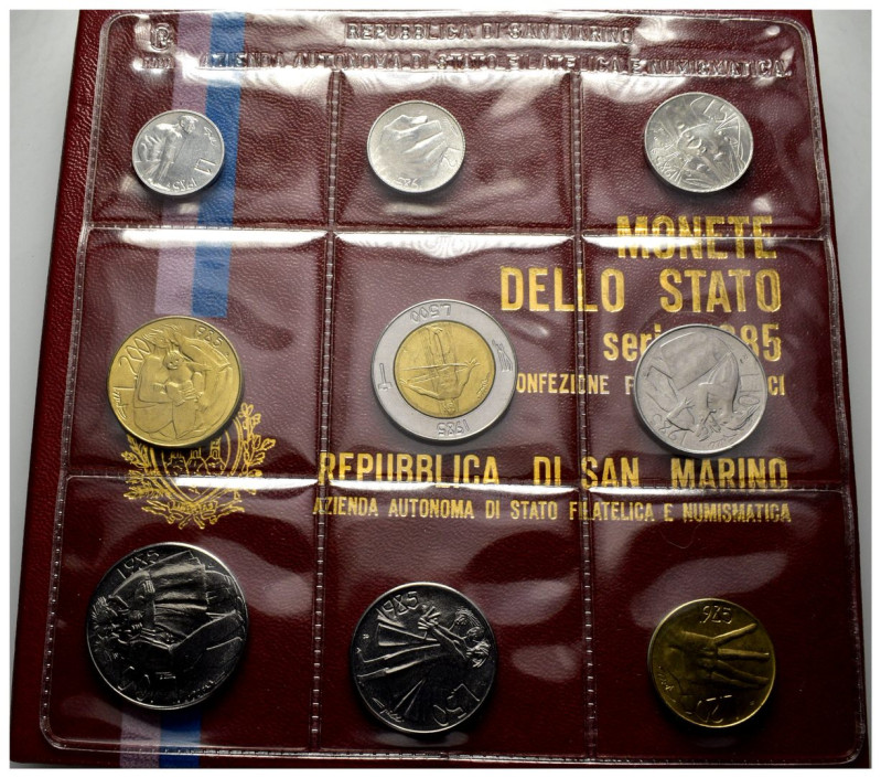 Nuova Monetazione (1972-oggi) - Divisionale 1985 di 9 valori - in folder

FDC...