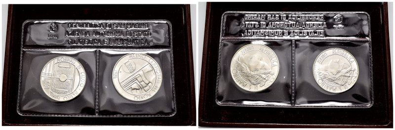 Nuova Monetazione (1972-oggi) - Dittico di monete celebrative da 1000 e 500 Lire...