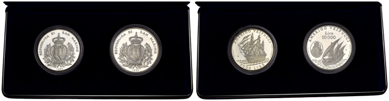 Nuova Monetazione (1972-oggi) - Dittico Celebrativo da 1000 e 500 Lire Amerigo V...