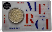 Francia - 2 Euro 2020 - Ricerca medica - Bimetallico: centro in nickel rivestito di ottone al nichel con anello in rame-nichel - Coin Card "Merci" - K...